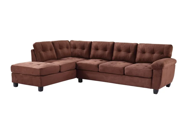 Glory Furniture G902 Sectional in Chocolate Suede G902B-SC