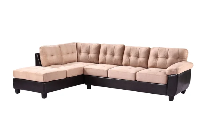 Glory Furniture G908 Sectional in Mocha Suede/PU G908B-SC