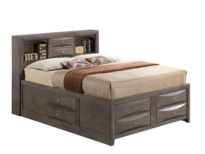 Glory Furniture King Storage Bed in Gray G1505G-KSB3