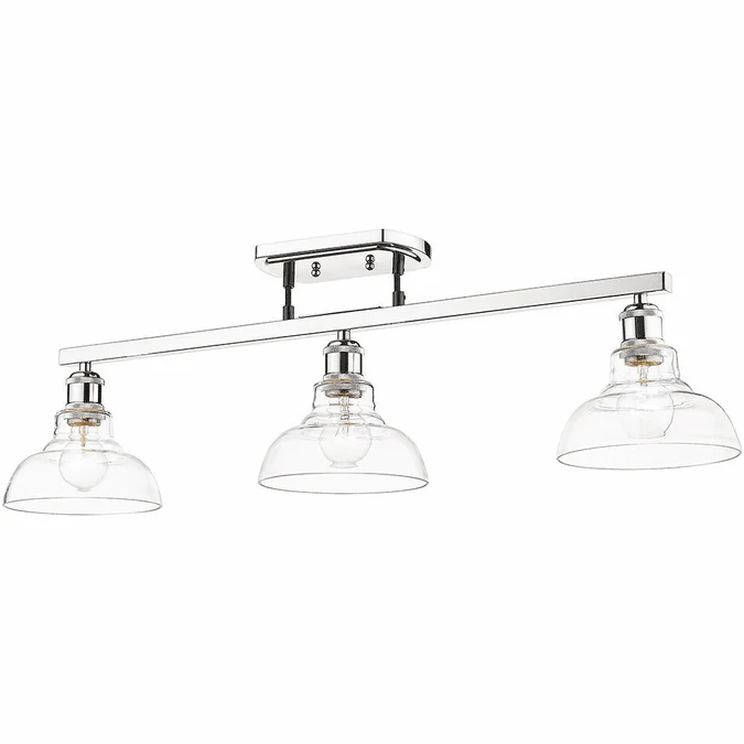 Golden Lighting 0305-3SF CH-CLR Carver Modern Chrome Kitchen Island Lighting