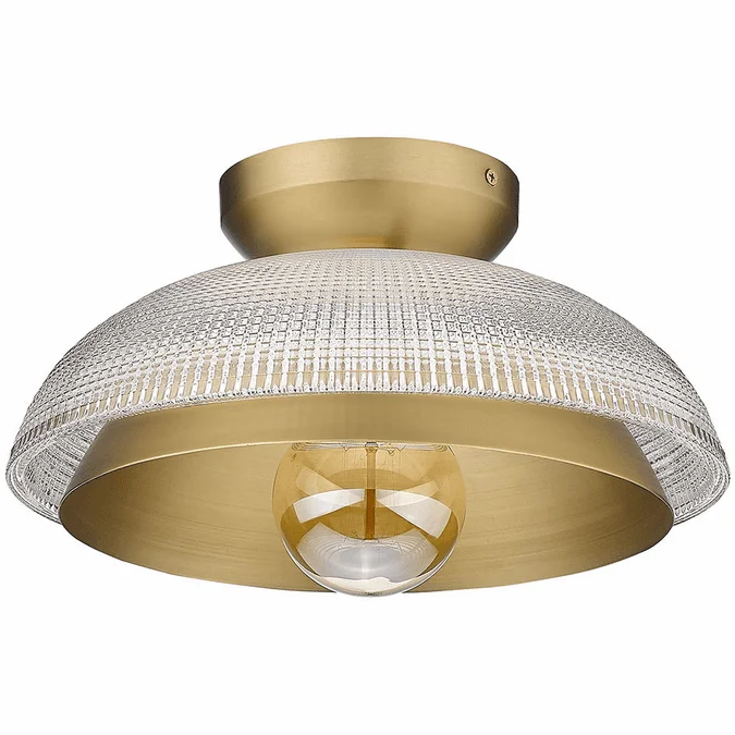 Golden Lighting 0309-FM BCB-RPG Crawford Modern Brushed Champagne Bronze Flush Lighting