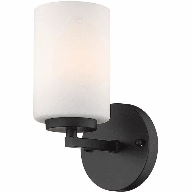 Golden Lighting 2243-BA1 BLK-OP Manhattan Modern Matte Black Lighting Sconce