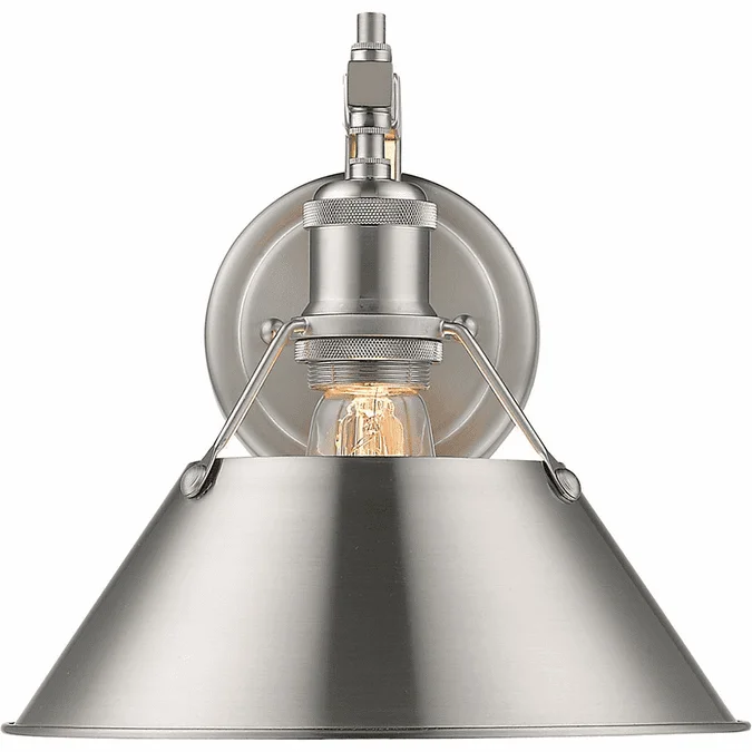 Golden Lighting 3306-1W-PW-PW Orwell PW Modern Pewter Lighting Sconce
