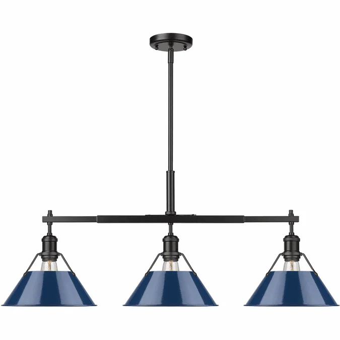 Golden Lighting 3306-LP BLK-NVY Orwell Matte Navy Island Lighting