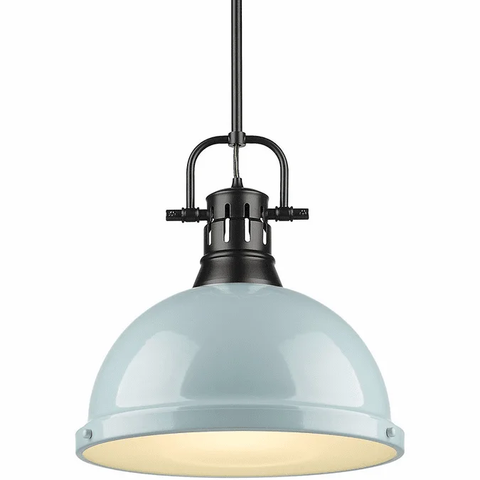 Golden Lighting 3604-L BLK-SF Duncan Matte Black Hanging Light Fixture