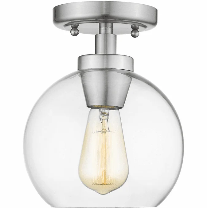 Golden Lighting 4855-FM-PW-CLR Galveston Modern Pewter Overhead Lighting Fixture