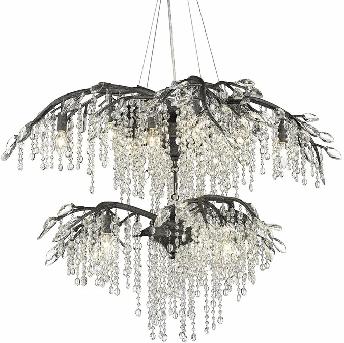 Golden Lighting 9903-18-BI Autumn Black Iron Chandelier Lighting
