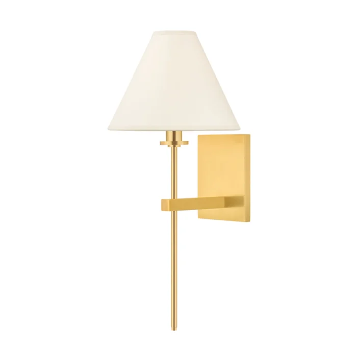 Graham 1-Light Wall Sconce in Aged Brass 8L x 8W x 18.75H