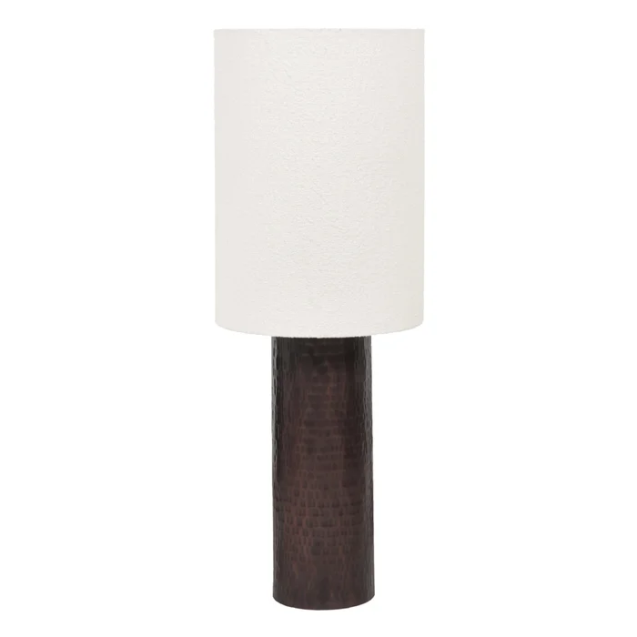 grava boucle & hammered bronze metal floor lamp