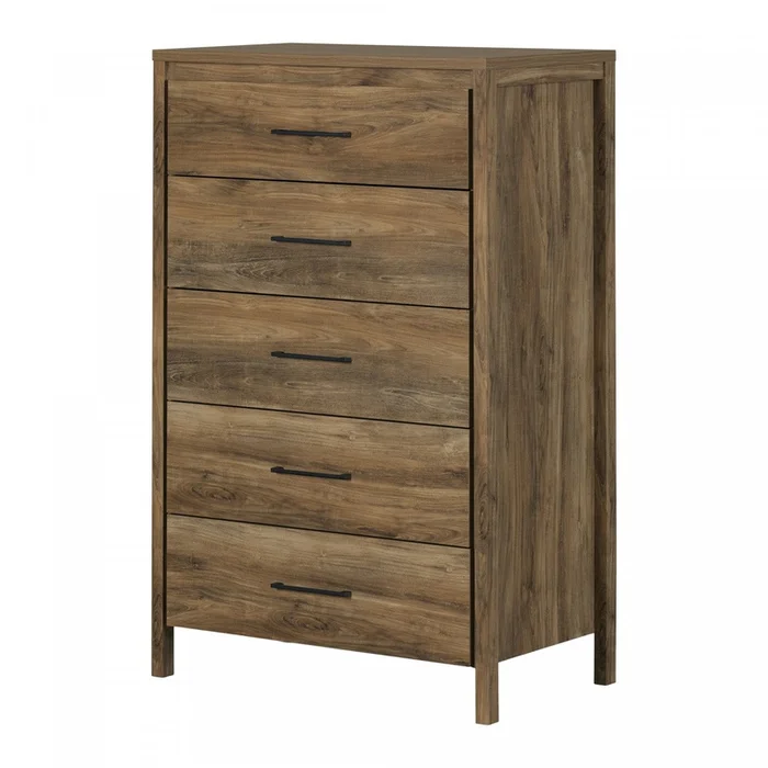 Gravity 5-drawer Chest – Natural Mango | Gravity Commode 5 Tiroirs – Manguier Naturel
