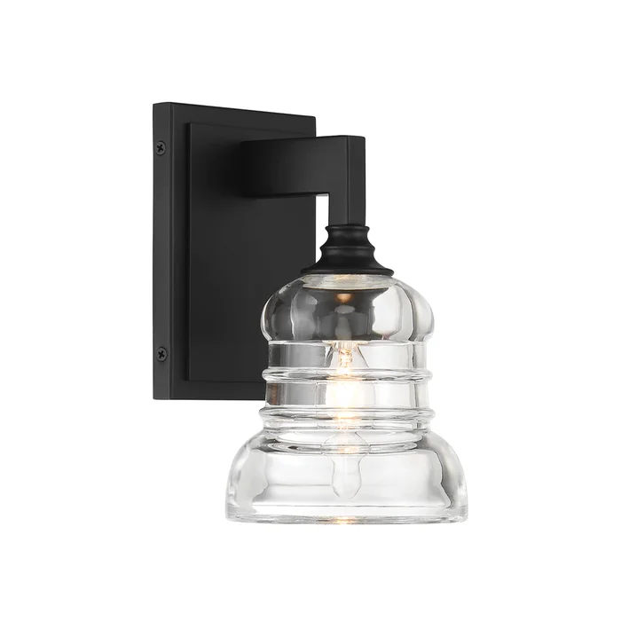 gregory 1 light matte black sconce
