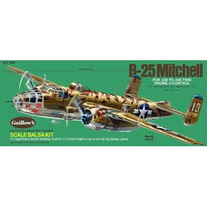GUILLOWS B-25 Mitchell US WW2 Bomber Balsa Model Kit 1:32 – GUILL805