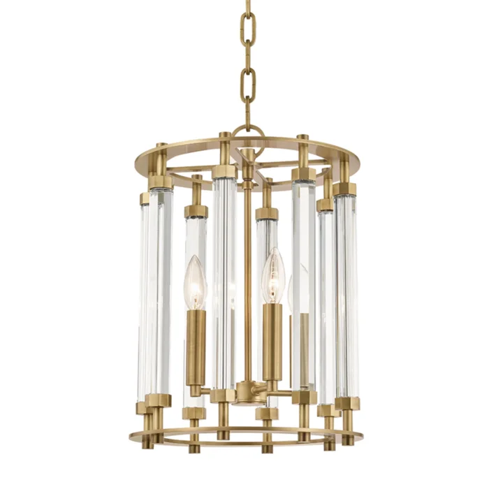 Haddon 4-Light Lantern in Aged Brass 12L x 12W x 17.25H