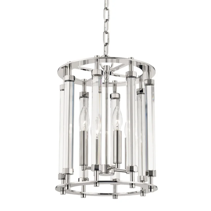 Haddon 4-Light Lantern in Polished Nickel 12L x 12W x 17.25H