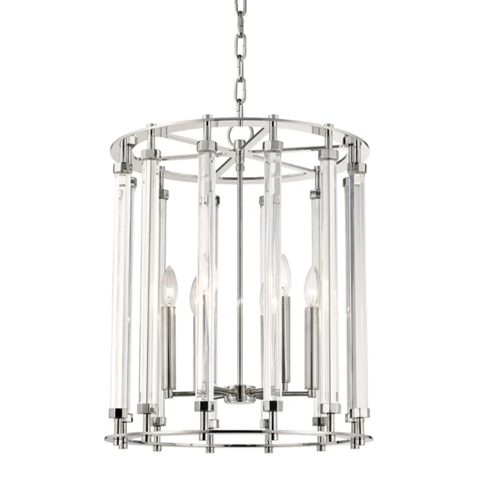 Haddon 6-Light Lantern in Polished Nickel 18L x 18W x 23H