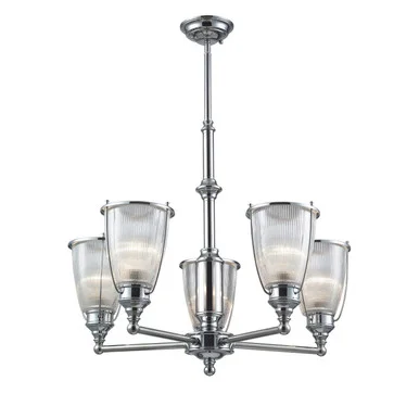 Halophane Five Light Chandelier in Polished Chrome (45|60007-5)