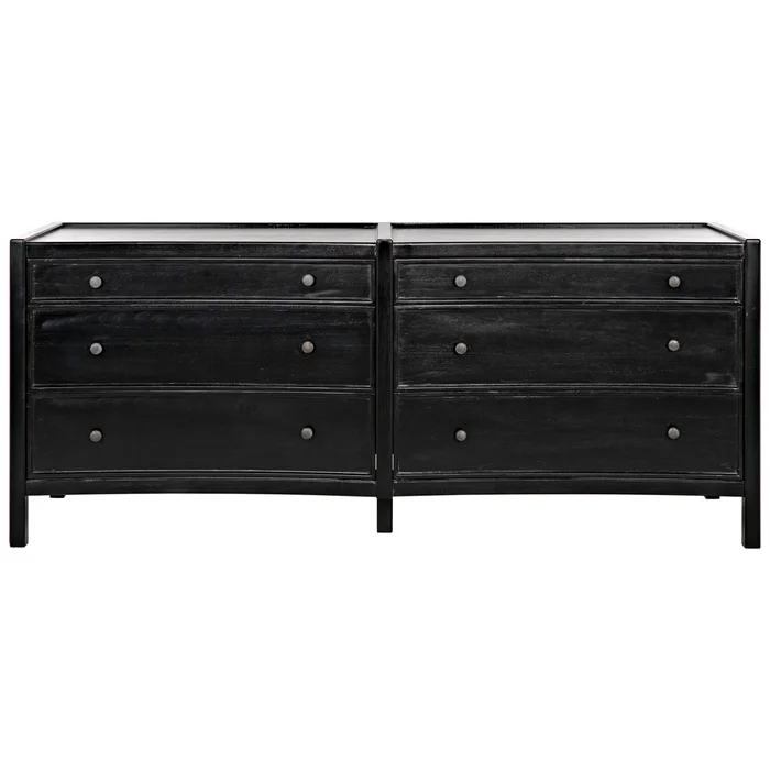 hampton 6 drawer dresser, hand rubbed black