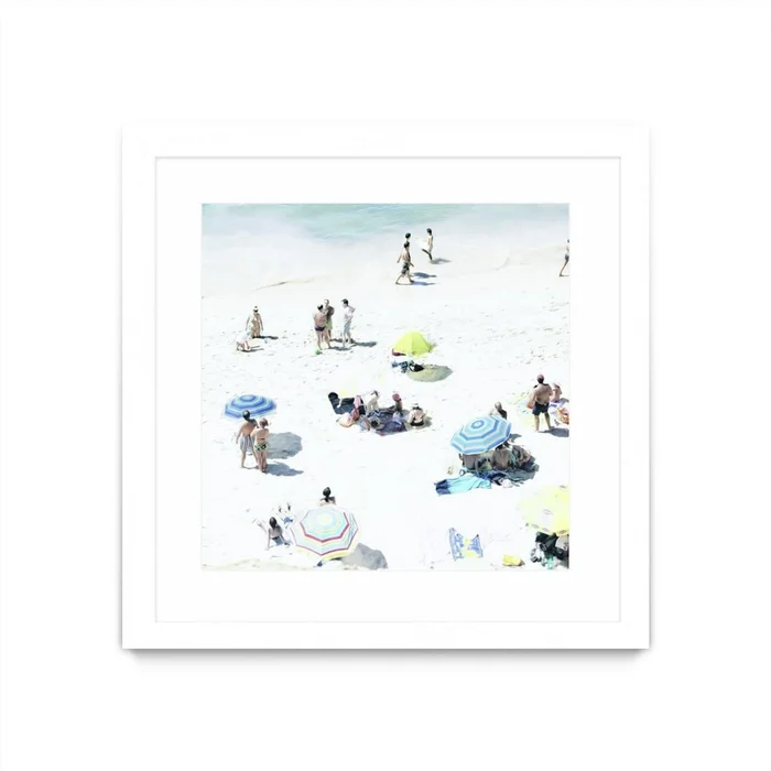 Happy Days Matted and Framed White 36×36 Wall Art|uvre dart murale encadre blanche et mate Happy Days 36×36