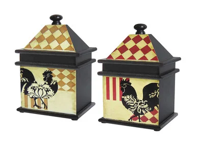Harlequin Rooster Box in Brown (45|51-9267)