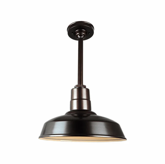 Hi-Lite Manufacturing H-QSN15114-SA-STEM_ Warehouse Retro Outdoor Pendant Light