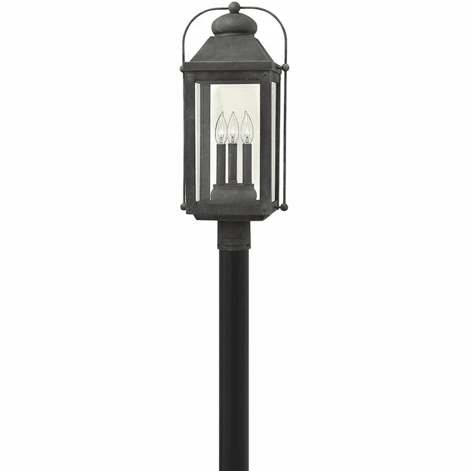 Hinkley 1851DZ-LL Anchorage Modern Aged Zinc LED Exterior Post Lighting Fixture