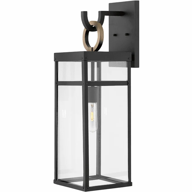 Hinkley 2805BK-LL Porter Contemporary Black LED Outdoor 7.5″ Light Sconce