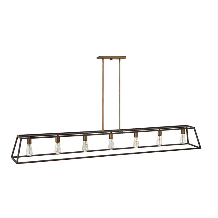 Hinkley Fulton Stem Hung Linear Chandelier – Bronze – 3355BZ
