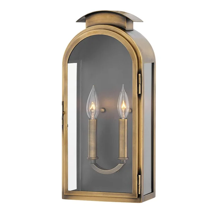 Hinkley Rowley Outdoor Medium Wall Mount – Light Antique Brass – 2524LS