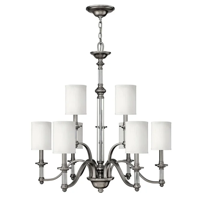 Hinkley Sussex Two Tier Foyer Chandelier – Brushed Nickel – 4798BN