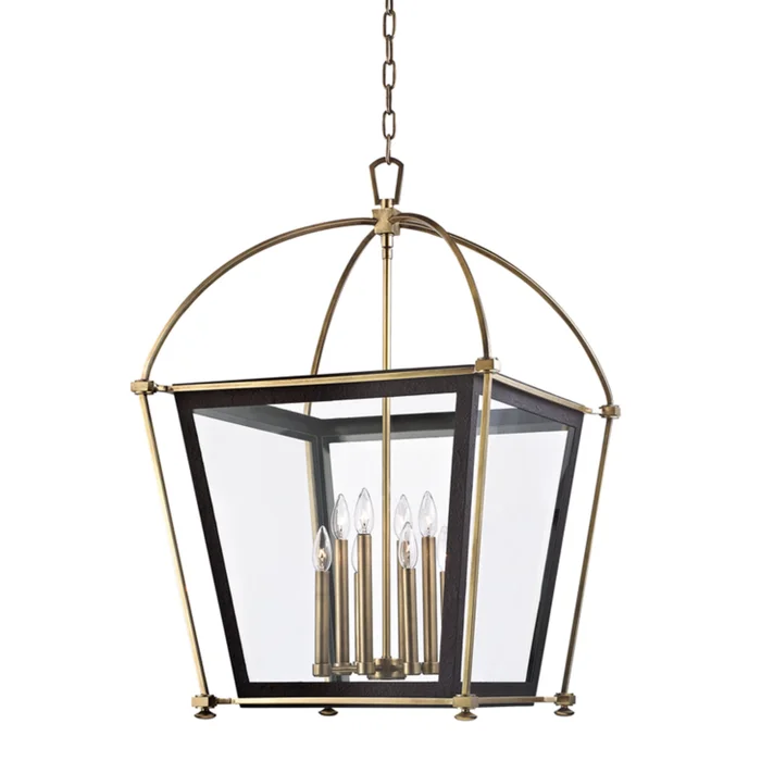 Hollis 8-Light Lantern in Aged Brass 24L x 24W x 36H