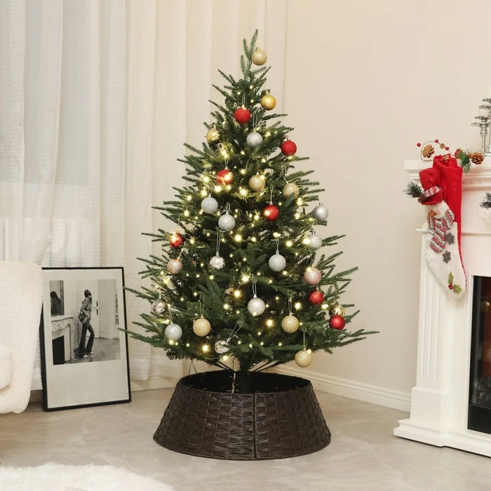 Homcom 5ft Artificial Christmas Tree With Led Lights, Hinged Xmas Tree|Homcom Arbre De Noel Artificiel De 5 Pieds Avec Lumieres Led, Arbre De Noel - Image 2