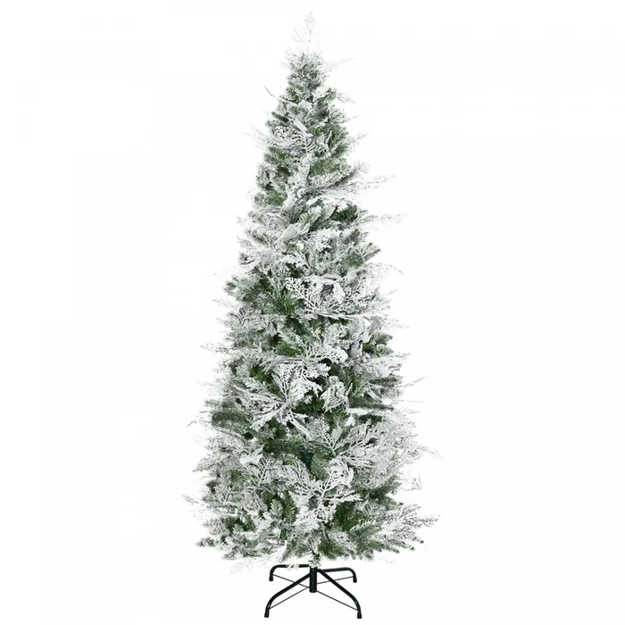 Homcom 6ft Snow Flocked Artificial Christmas Tree Cypress|Homcom Cypres D’arbre De Noel Artificiel Floque De Neige De 6 Pieds