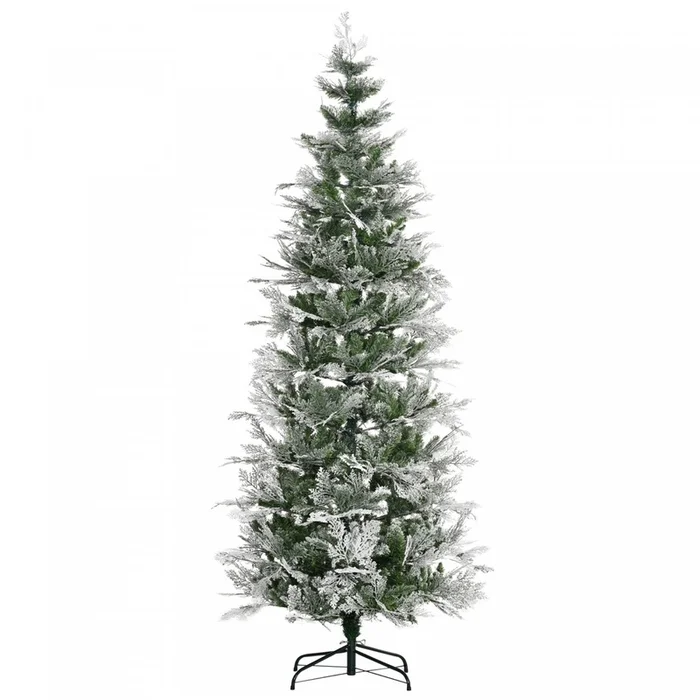 Homcom 7.5ft Snow Flocked Artificial Christmas Tree Cypress|Homcom Cypres D’arbre De Noel Artificiel Floque De Neige