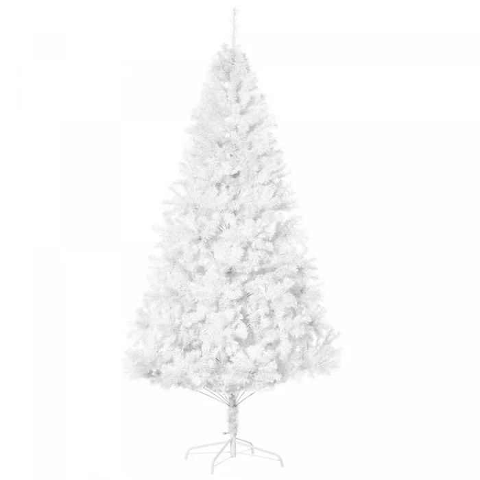 Homcom 7′ Artificial Christmas Tree With 1230 Branch Tips Metal Stand White|Homcom Decoration De Vacances Sapin De Noel De 7 Pieds Avec Support – Blanc