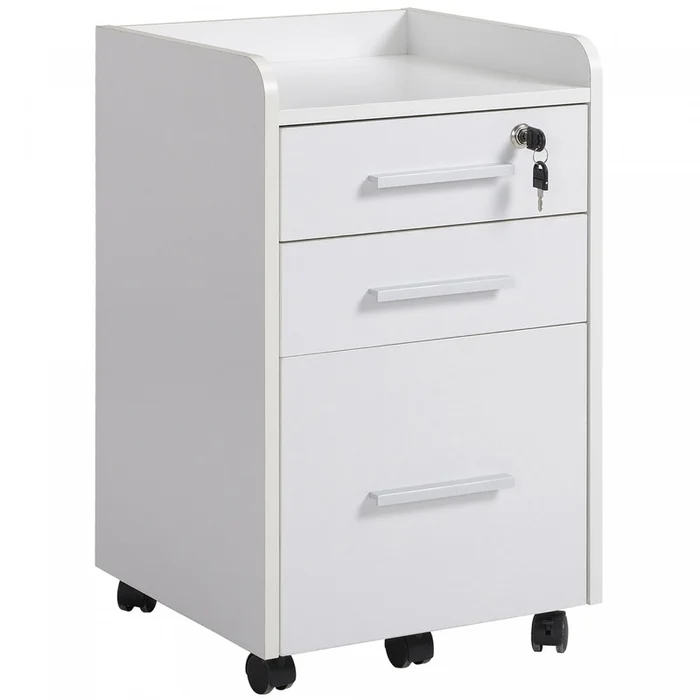 Homcom File Cabinet With 3 Lockable Drawers|Homcom Classeur Avec 3 Tiroirs Verrouillables