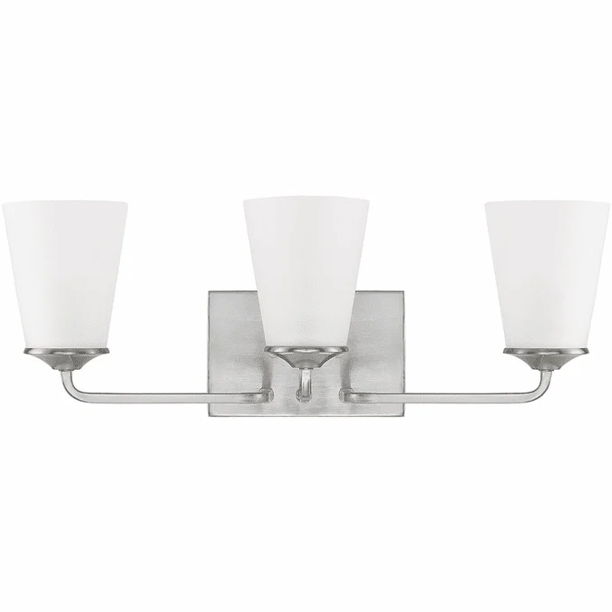 Home Place 114131BN-331 Braylon Brushed Nickel 3-Light Bath Lighting
