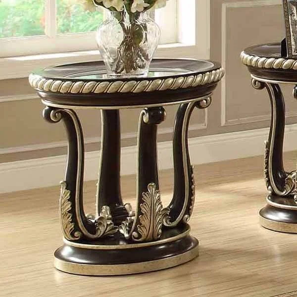 Homey Design HD-213 End Table in Brown Cherry HD-E213