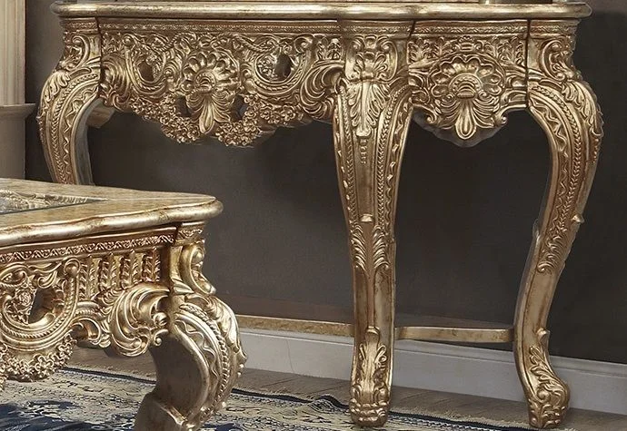 Homey Design HD-998 G Console Table in Metallic Gold & Silver Blend HD-CON998G