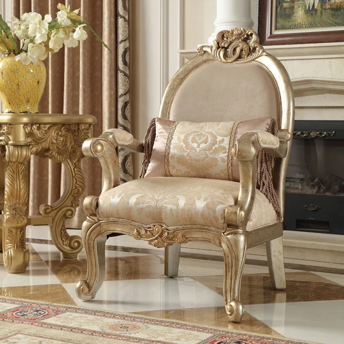Homey Design HD-S2663 Chair in Champagne HD-C2663