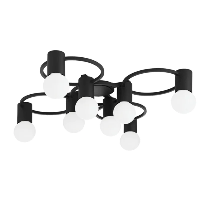 Hope 8-Light Semi Flush in Textured Black 11.5L x 28W x 28H