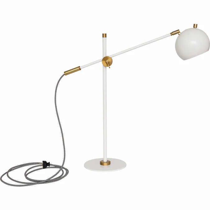 House of Troy OR750-WTWB Orwell White with Weathered Brass Accents LED Side Table Lamp