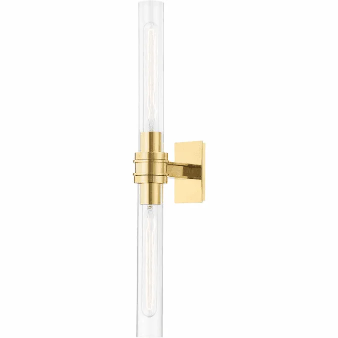Hudson Valley 1042-AGB Oakfield Contemporary Aged Brass Light Sconce