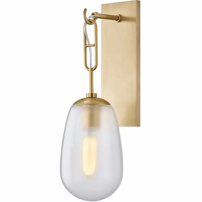 Hudson Valley 2101-AGB Bruckner Modern Aged Brass Lighting Sconce