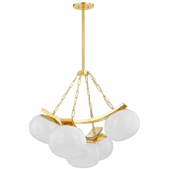 Hudson Valley 2105-AGB Duxbury Contemporary Aged Brass Chandelier Lamp