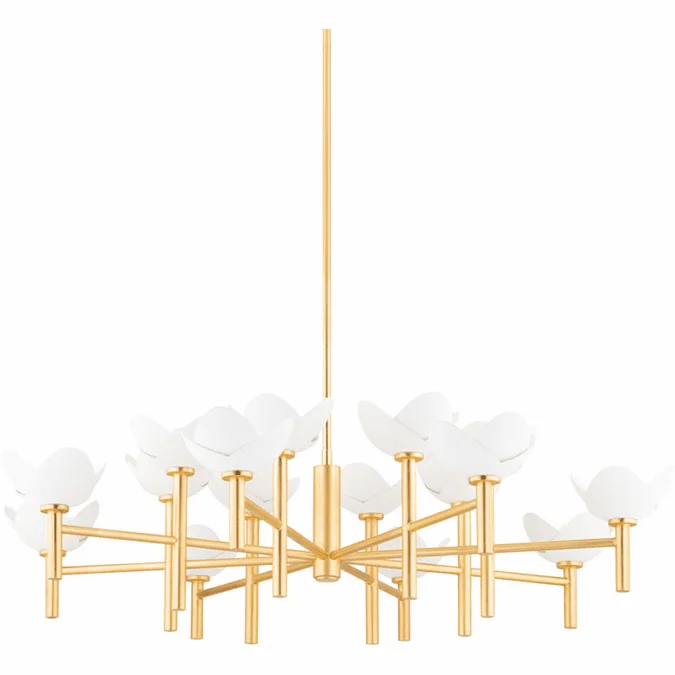 Hudson Valley 3051-GL/WP Dawson Modern Gold Leaf / White Plaster 50.5″ Lighting Chandelier