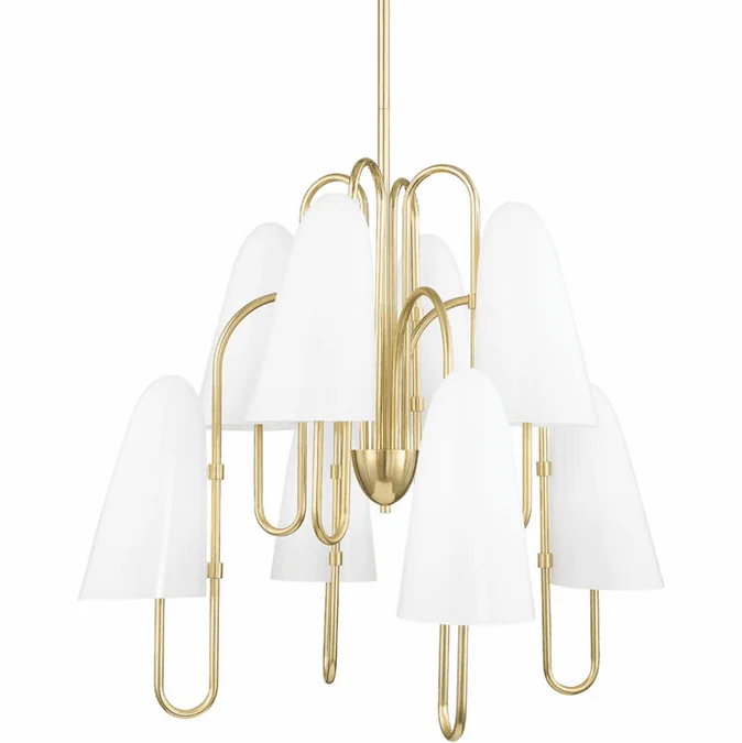 Hudson Valley 7178-AGB Slate Hill Contemporary Aged Brass Chandelier Lighting