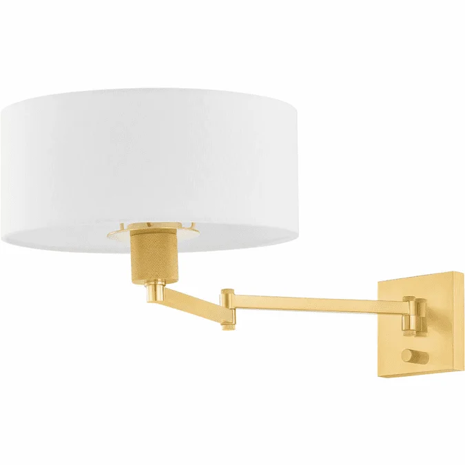 Hudson Valley BKO1600-AGB Sammy Contemporary Aged Brass Wall Swing Arm Lamp