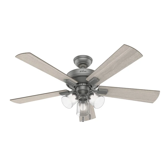Hunter Crestfield 52″ Ceiling Fan w/LED Light – Matte Silver – 51019