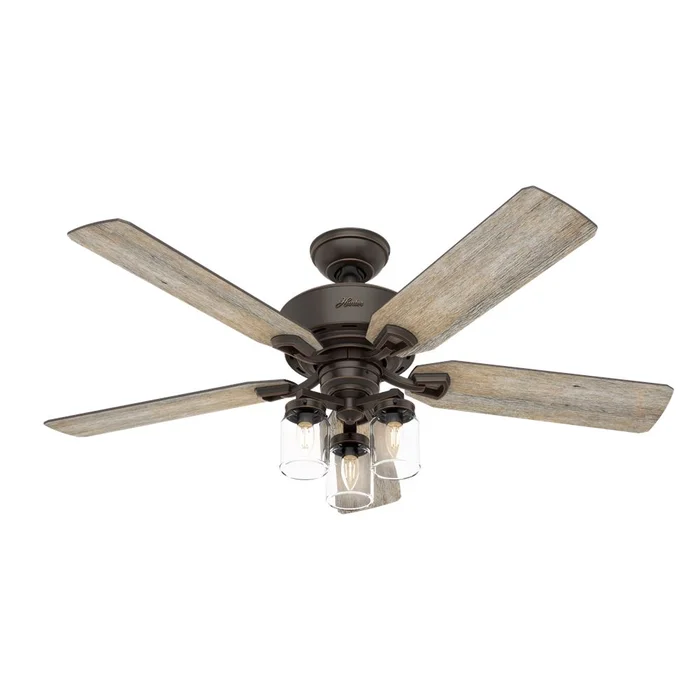 Hunter Devon 52″ Ceiling Fan w/LED Light – Onyx Bengal – 50235