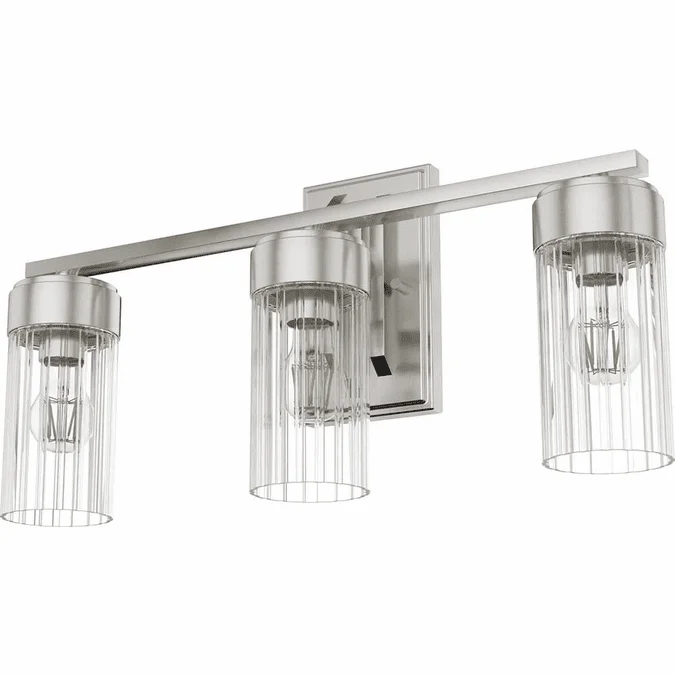 Hunter Lighting 19685 Gatz Modern Brushed Nickel 3-Light Bathroom Lighting Fixture